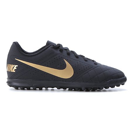 Chuteira Society Nike Beco 2 TF - Preto+Dourado