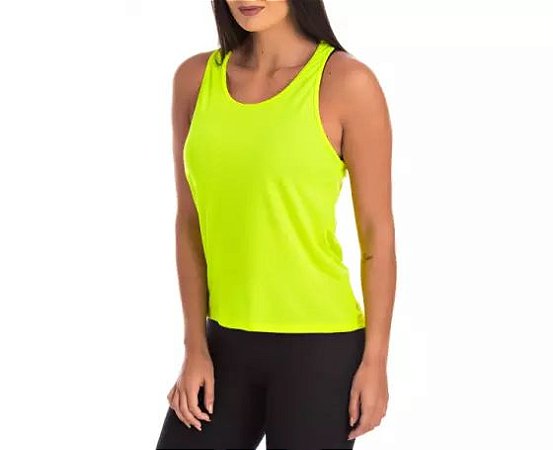 Regata Selene Fitness Feminina - Amarelo Fluorescente