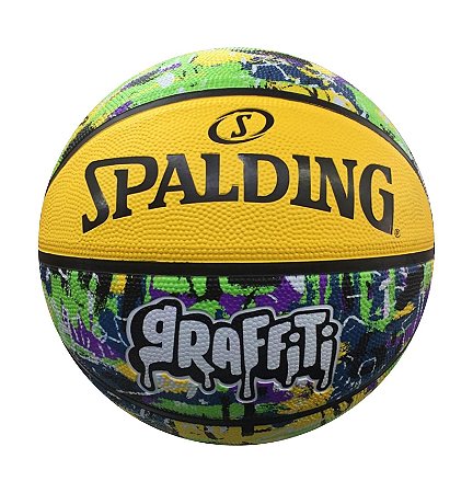 Bola de Basquete Spalding Graffiti Amarelo+Verde - Claus Sports