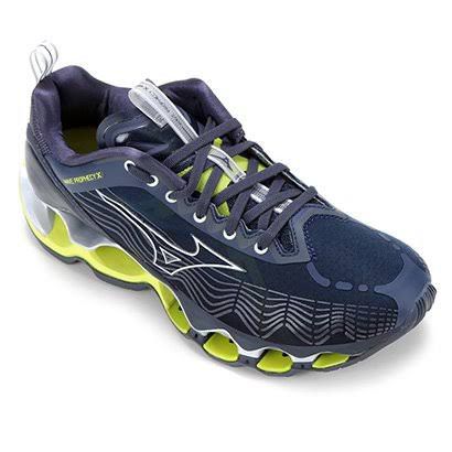 Tenis Mizuno Masculino Wave Prophecy X Azul -Amarelo