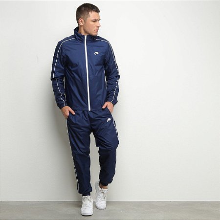 Agasalho Nike masculino Suit Basic - Azul+Branco