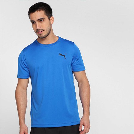 Camiseta Puma Active Small Logo Masculina - Azul