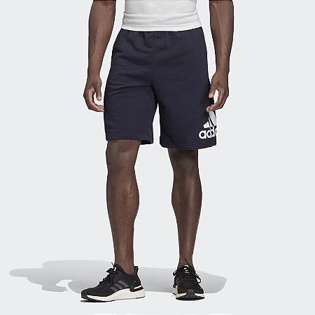 Shorts Adidas Must Haves Logo Masculino - Marinho+Branco - Moletom