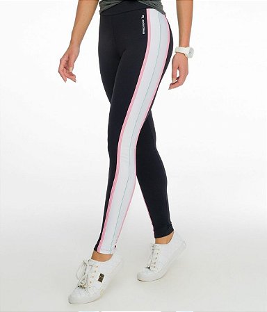 LEGGING FEMININO ROSA GOIABA FRESH PRETO BRANCO