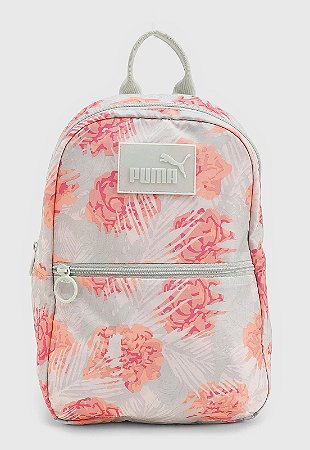Mochila Puma Core Pop Backpack - Bege Laranja Rosa