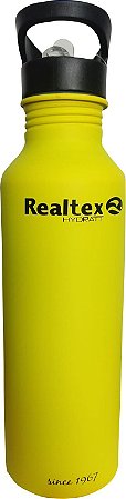 Garrafa Realtex  Aluminio Bpa Free 750 ml-Amarelo
