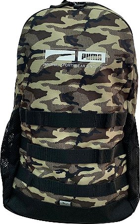 Mochila Puma Style Backpack - 21 Litros Preto Bege