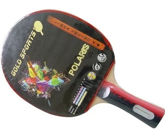 Raquete Tenis Mesa Polaris  Gold Sports Vermelho Preto W3013