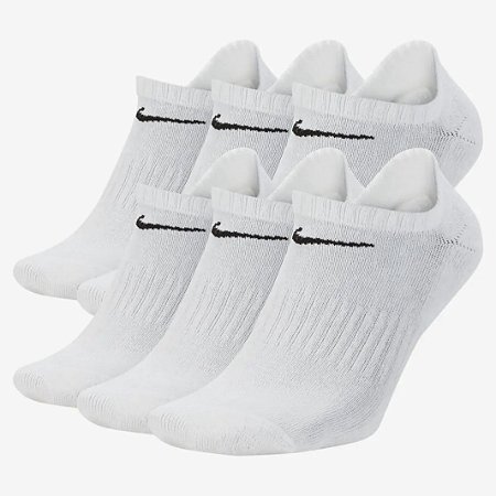 Meia Nike Everyday Cushioned (6 Pares) Branco - Original - NF