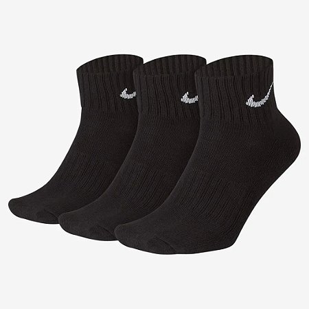 Meia Nike Cushion Unissex (3 Pares) Preto - Original - NF