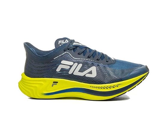 Tênis Fila Racer Carbon Masculino Azul Amarelo