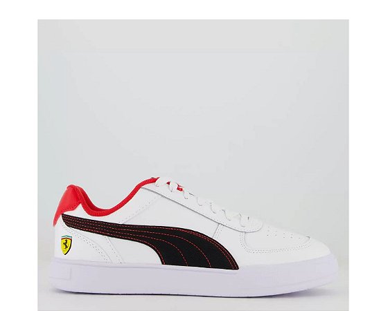 Tenis Puma Ferrari Caven BDP Masculino Branco Preto Vermelho