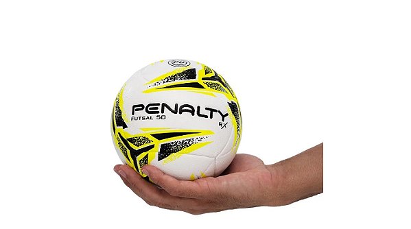 Bola Penalty Futsal RX 50 XXIII Branco Amarelo Preto