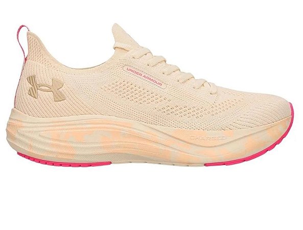 Tenis Under Armour Charged Fleek Bege Rosa Feminino