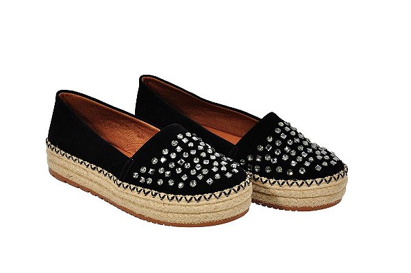 slip preto com pedras