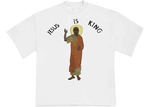 Camiseta Yeezy Kanye West Jesus is A king Branca - Preta