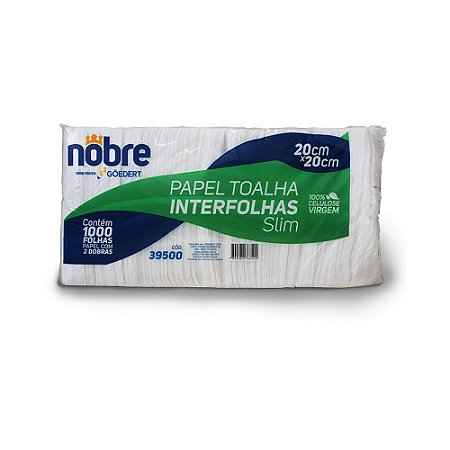 Papel Toalha Interfolha SLIM - c/1000fls  - Celulose Virgem - Nobre