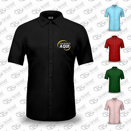 Camisa Social Manga Curta - Várias Cores - Uniforme Personalizado - Raro's  Confecções - Uniforme Personalizado