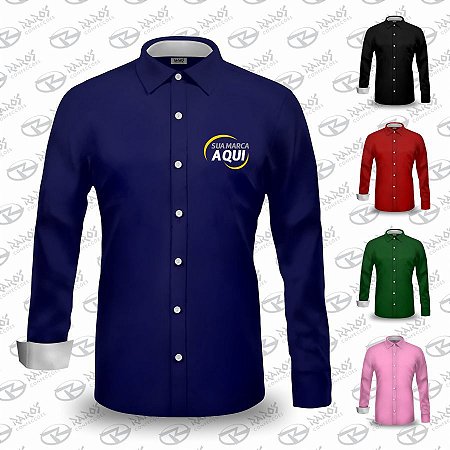 Camisa Social Manga Longa - Várias Cores - Uniforme Personalizado