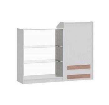 Balcão MDF Com Vitrine Branco