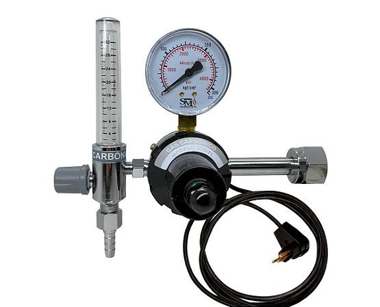 Regulador de Pressão Mod. 300 CO2 Com Fluxômetro e Aquecedor SM