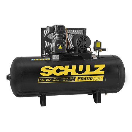 Compressor Ar CSL20 Praticair 200 Trif 5CV 220/380V 2P 60Hz Schulz