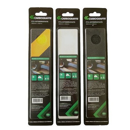 Fita Antiderrapante 300mm X 65mm 5 Peças Carbografite