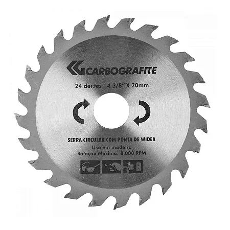 Serra Circular Widea 24D 4.3/8" X 20mm Carbografite