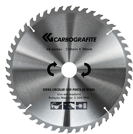 Serra Circular Widea 48D 250mm X 30mm Carbografite