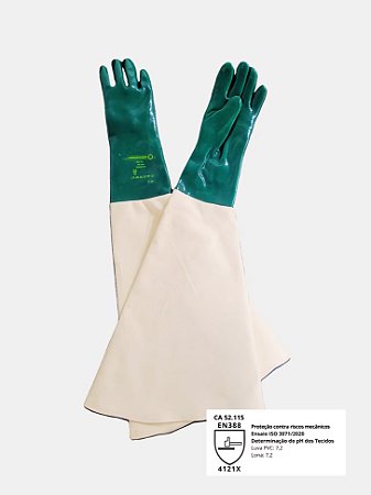 Luva de PVC Jatista Lona Com Forro e Palma Lisa Par