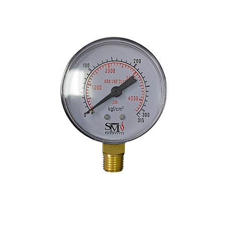 Manômetro 63mm Oxigênio 1/4 NPT 315 kgf Turoteste SM