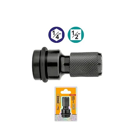 Adaptador Impacto Encaixe Quadrado 1/2" Para Bits Hexagonais 1/4" Ingco
