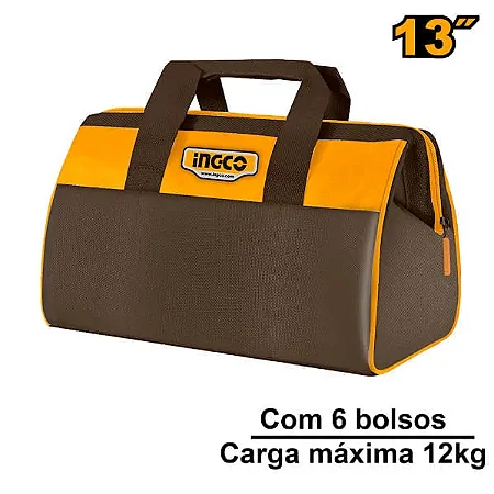 Bolsa Para Ferramentas 13" 6 Bolsos (Capacidade 12 Kg) Ingco