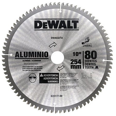 Serra Circular Widea 250mm 10" 80Dentes Para Alumínio Dewalt