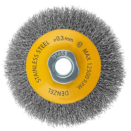 Escova Circular Ondulada 100mm M14 Inox 0,3mm Denzel