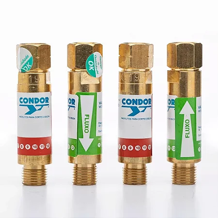 Conjunto Válvulas Corta Chama Acetileno Para Regulador Condor