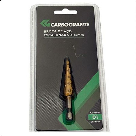 Broca de Aço Escalonada 4 - 12mm Carbografite