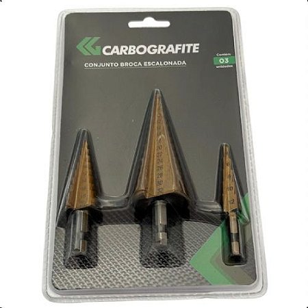 Conjunto de Broca Escalonada 3 Peças Carbografite