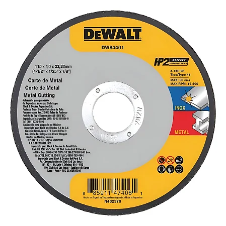 Disco de Corte 115 x 1.0 x 22.23 mm HP2 Dewalt