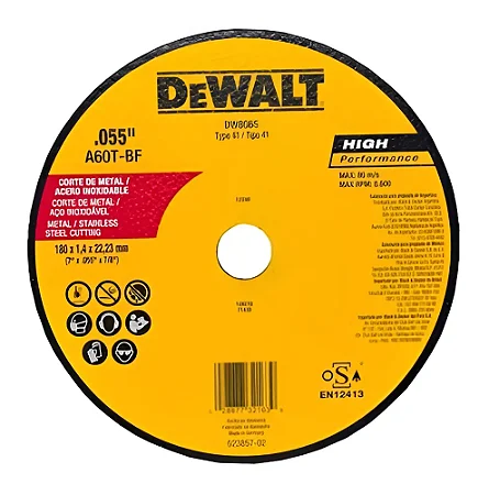 Disco de Corte 180 x 1.4 x 22.23 mm Corte Fino Dewalt
