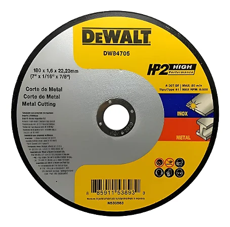 Disco de Corte Inox 7" x 1/16" x 7/8" Dewalt