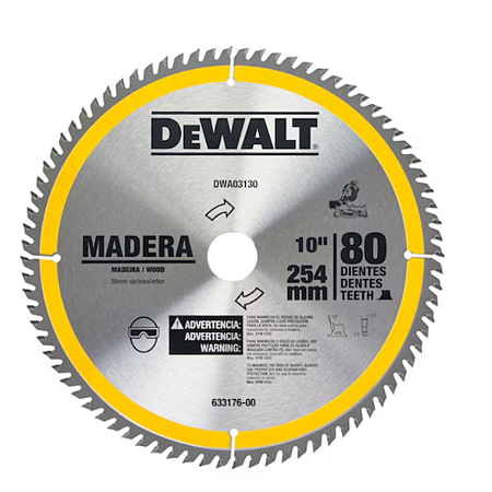 Lâmina Para Serra Esquadria 10" 80 Dentes Madeira Dewalt