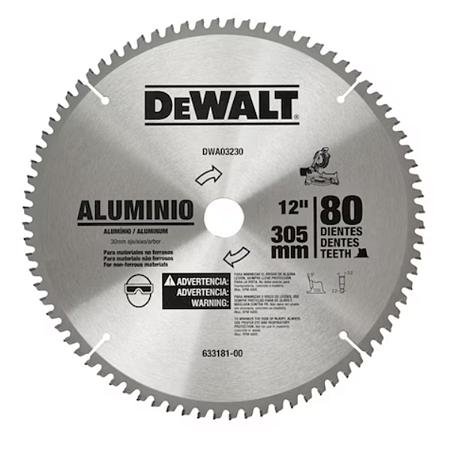 Lâmina Para Serra Esquadria 12" 80 Dentes Alumínio Dewalt