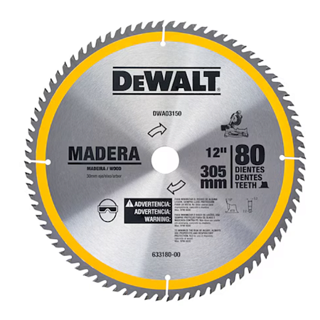 Lâmina Para Serra Esquadria 12" 80 Dentes Madeira Dewalt
