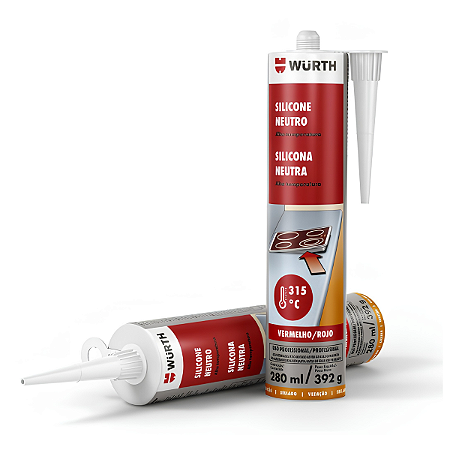 Silicone Neutro Alta Temperatura Vermelho 280ml Wurth