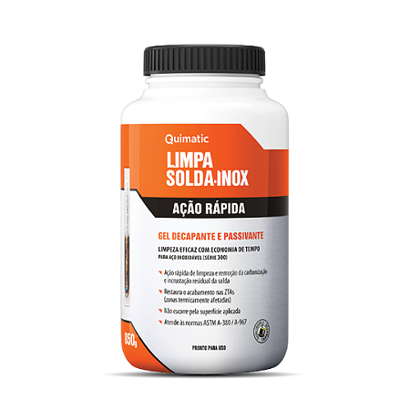 Limpa Solda Inox Gel Decapante 850g Ação Rápida Quimatic
