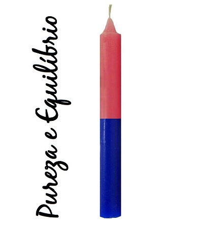 Vela Palito Bicolor Azul e Rosa (1 unidade)