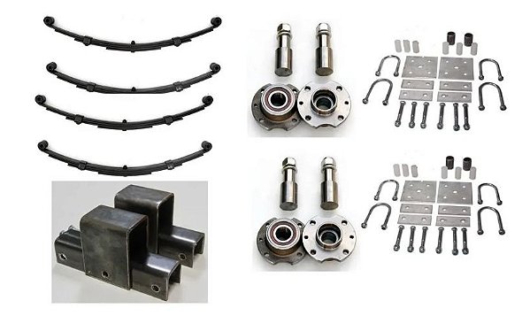 kit Suspensão Carretinha Reboque 2 eixos 1000 Kg