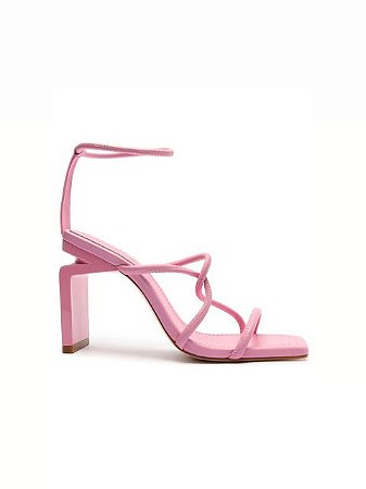 Sandália Salto Fino Amarração Bee Rosa | Schutz