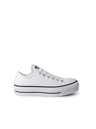 Tênis Converse All Star Chuck Taylor Flatform Cano Baixo de Couro Sintético  CT0983 - Branco | Pampa Calçados